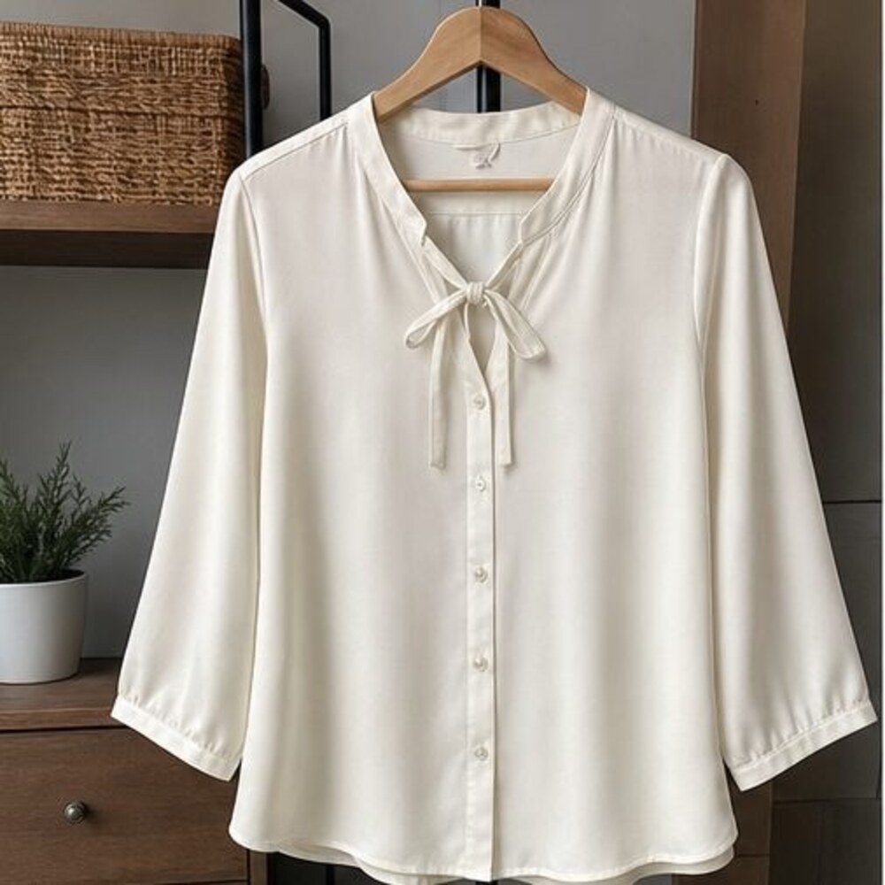 Ivory Wrap Blouse